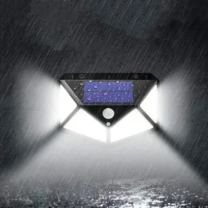 Lampa 100 LED cu panou solar, senzor de miscare set 4 bucati