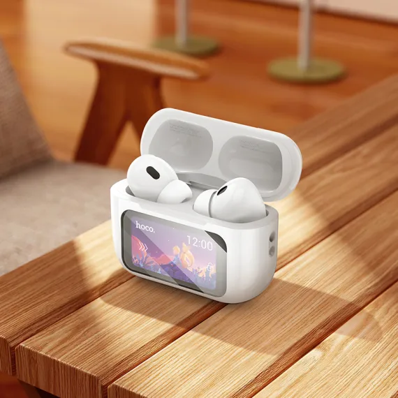 Casti Wireless, Ear Buds, BT 5.4, 360mAh, Touch Display LED, ANC, Slide Tuning, Alb - imagine 3