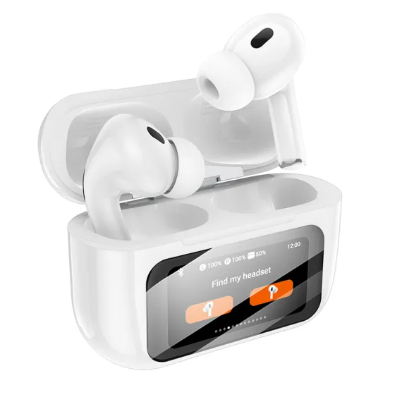 Casti Wireless, Ear Buds, BT 5.4, 360mAh, Touch Display LED, ANC, Slide Tuning, Alb - imagine 4