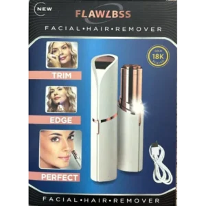 Epilator facial cu USB pentru femei Flawless mic si portabil, fara durere Alb/Rose 1+1