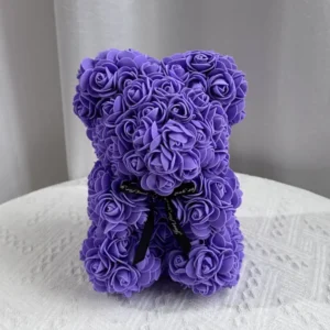 Ursulet flori trandafiri mov 25 cm