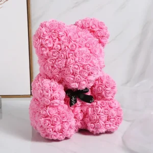 Ursulet flori trandafiri roz 25 cm