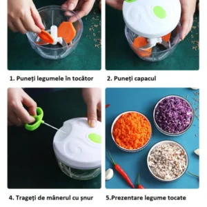 Mini tocator manual cu snur 1+1