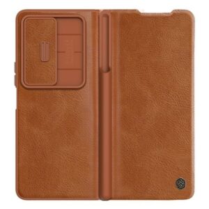 Husa Nillkin, Galaxy Z Fold 4, Qin Leather, PC Leather, Maro